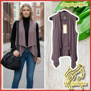 CALIA by Carrie Underwood NEW - Sz M - Journey sand wash Smokey quartz Vest